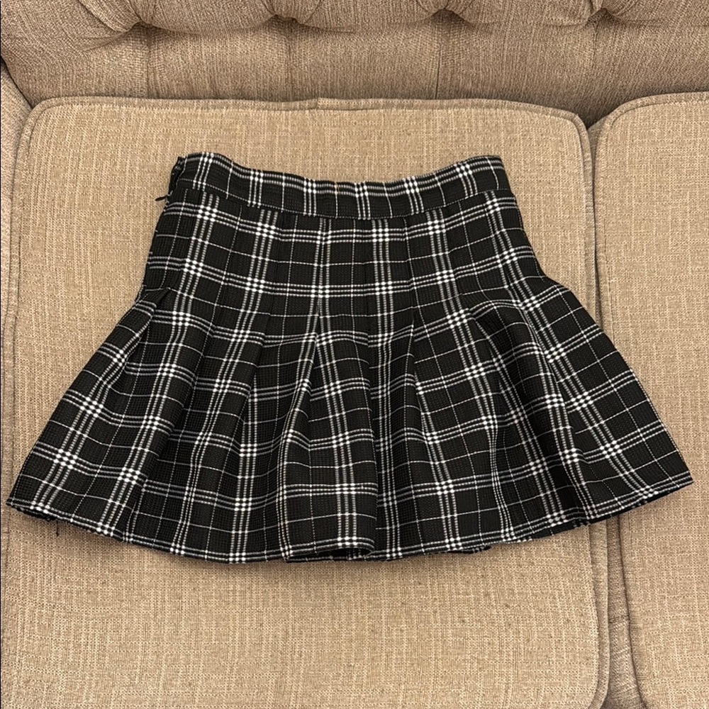 Plaid Black and White Women's Skirt